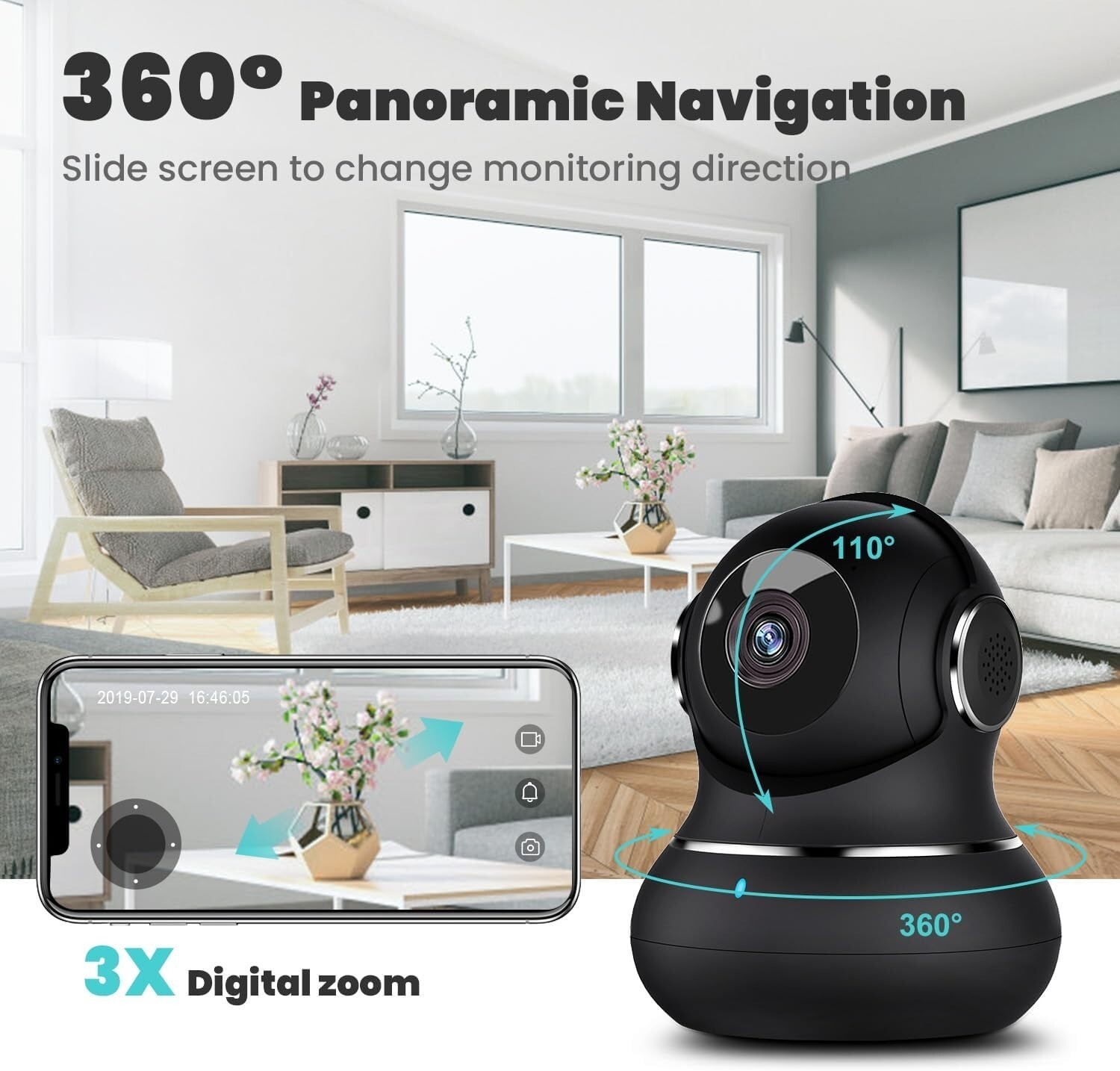 Cameras for Home Security 1080P Security Camera Night Vision Work with Alexa USA