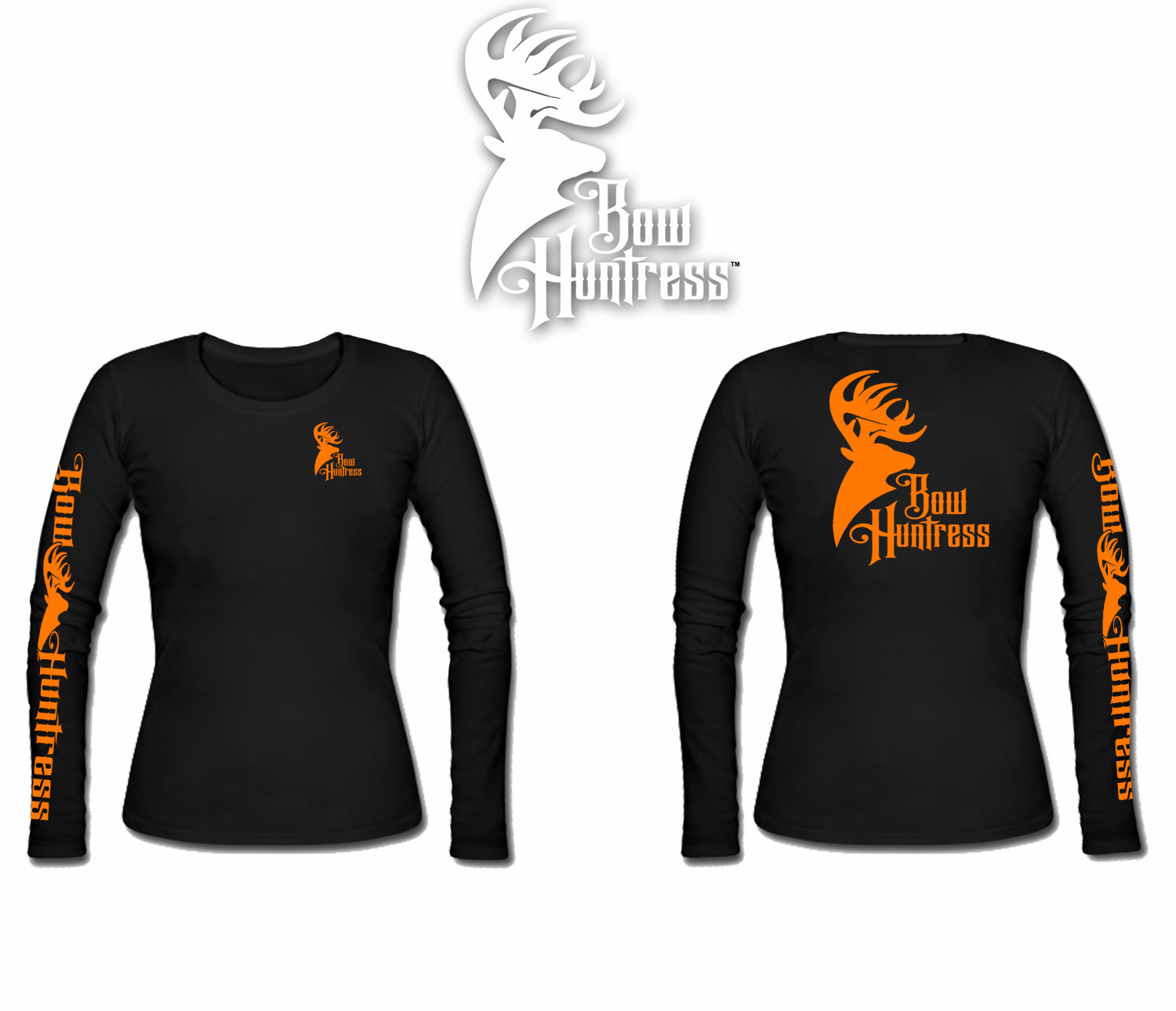 Bow Huntress Women's Long sleeve Logo t shirt deer hunting hunter archery stand