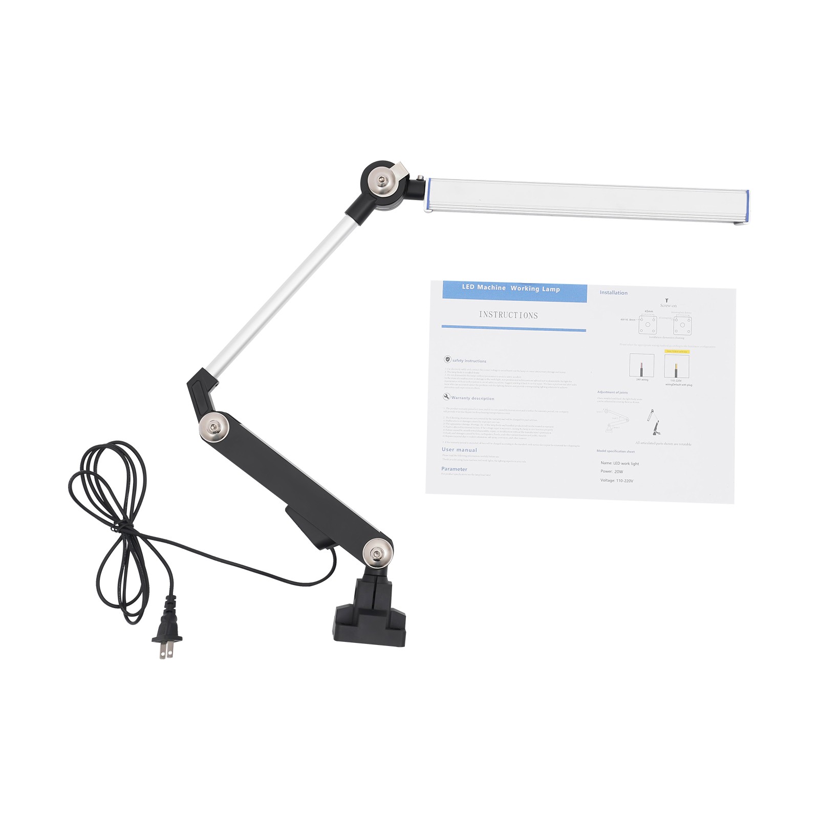 LED Machine Work Light,16W LED Rotatable Work Light for CNC Lathe Drill Table