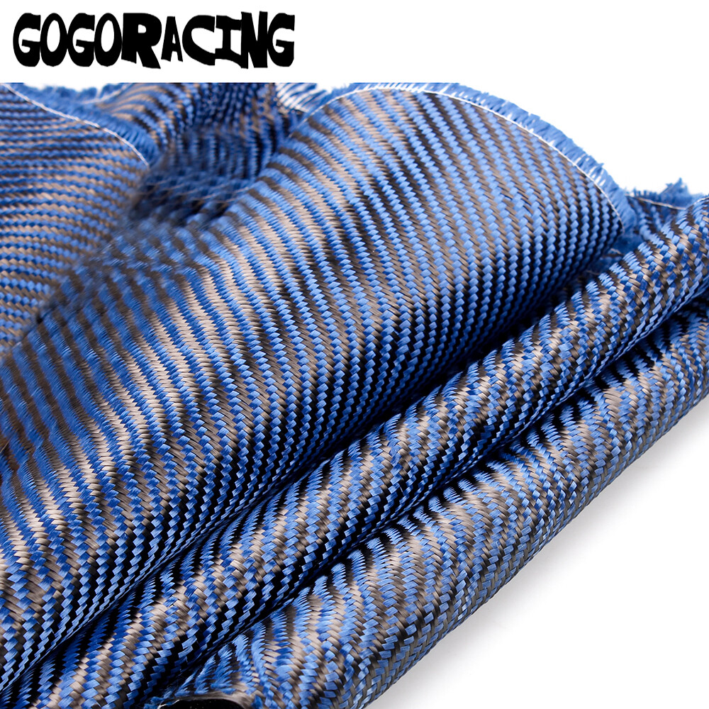 12" x 5FT Twill Weave Carbon Fiber Fabric Cloth Black Blue(3K, 9.1oz, 59" x 12")