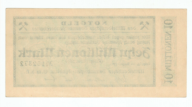 GERMANY BANKNOTE 10 MILLION MARK LEIPZIG 1923