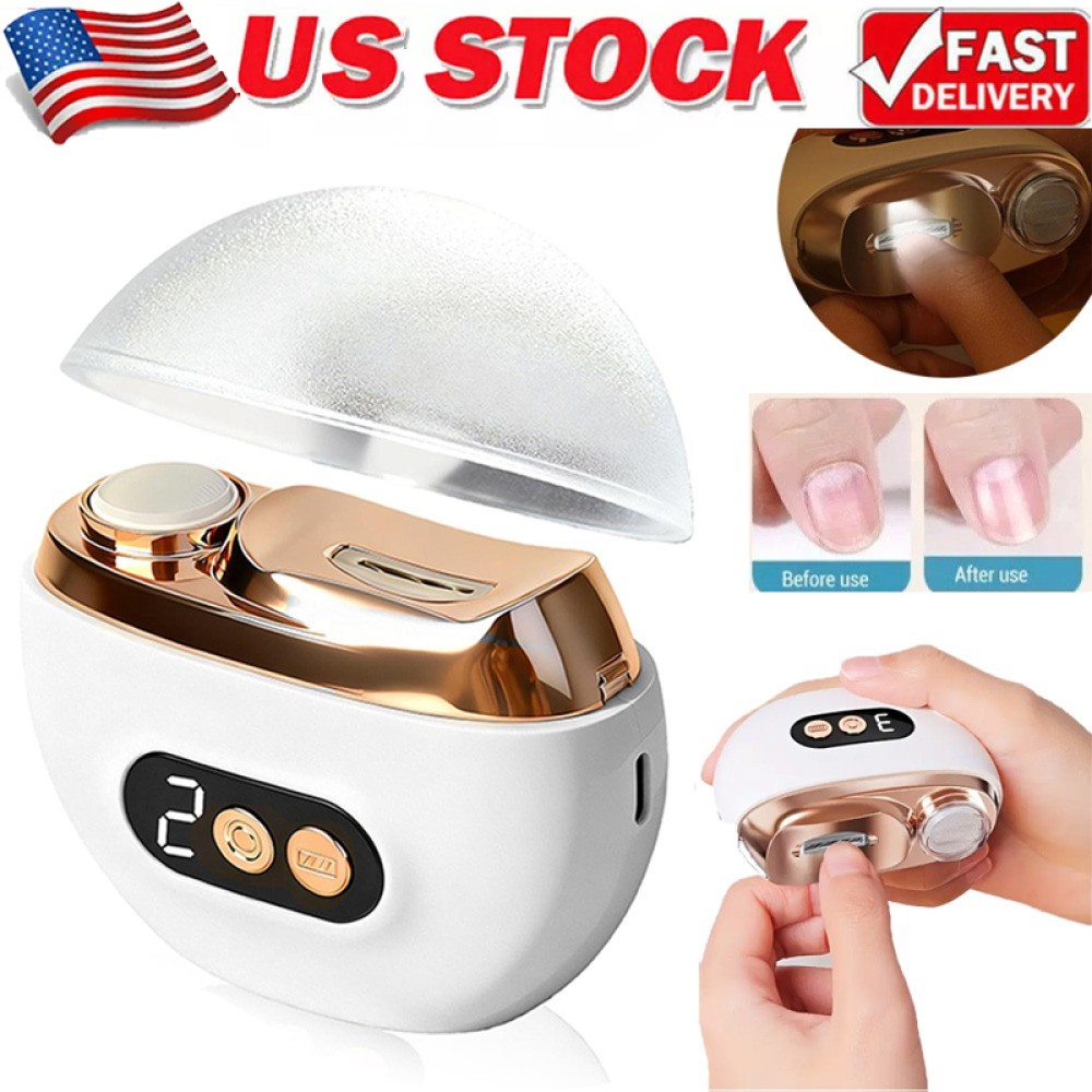 Automatic Electric Toe Nail Clippers Trimmer LED Light with 3 Adjustable Speeds