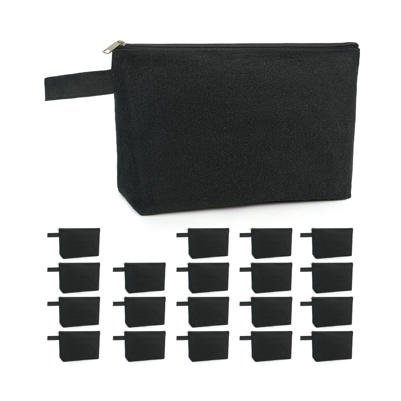 Koolmox 20 Pack Large Canvas Cosmetic Bags with Flat Bottom, 12... Fast USA SHIP