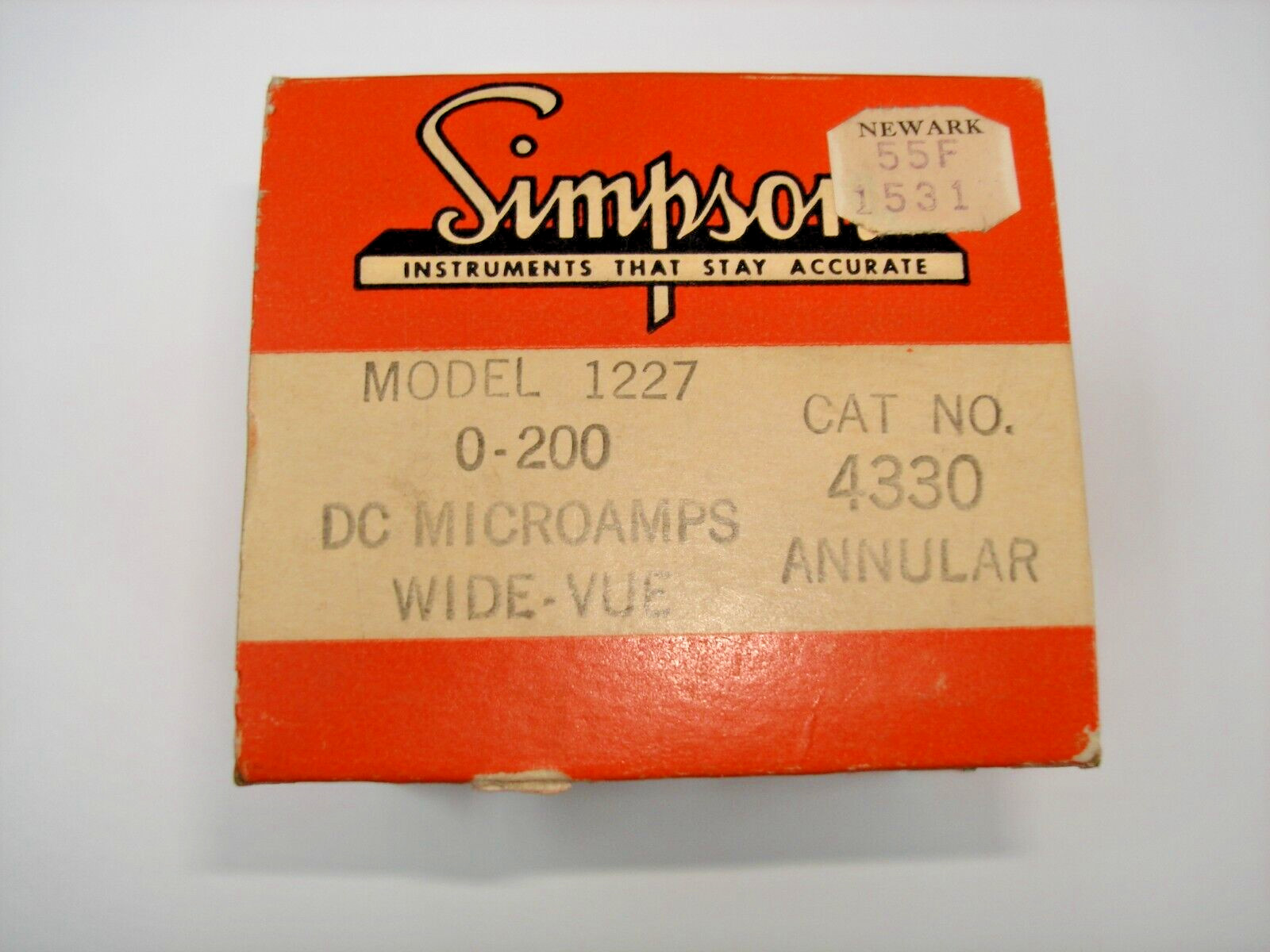 Simpson 0-200 DC Microamps Panel Meter Model 1227 CAT NO 4330 NOS