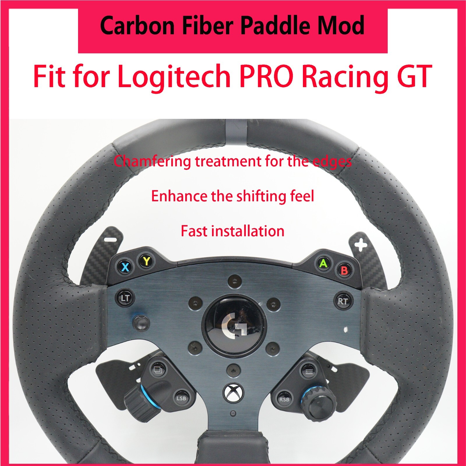 SIMPUSH Carbon Fiber Paddle Shifter Accessories For Logitech PRO Racing GT