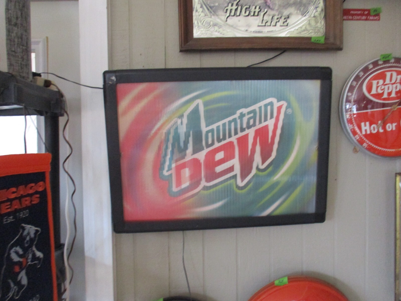 lighted Mountain Dew Diet Mt. Dew, Code Red Mt. Dew motion changes sign