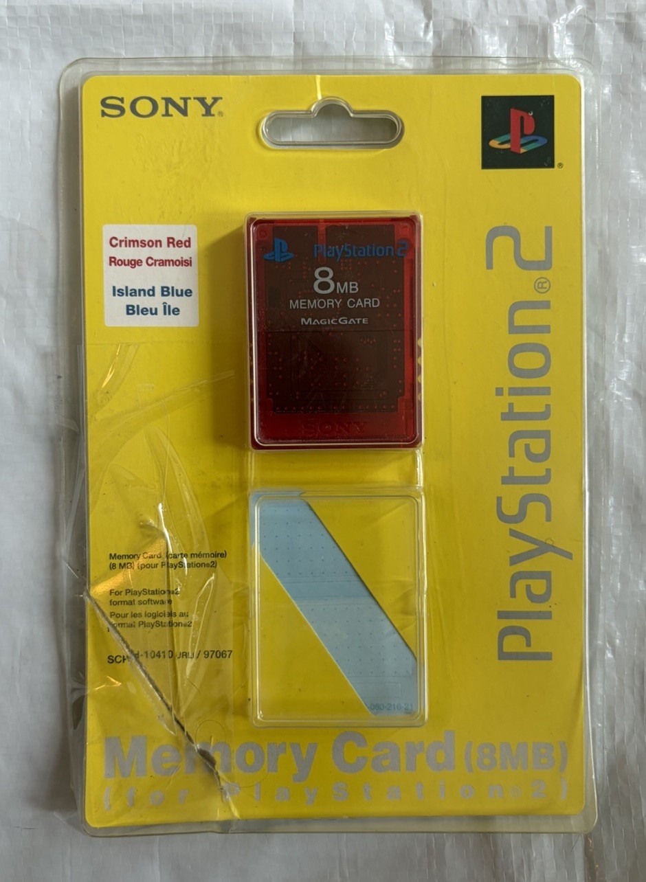 Sony PlayStation 2 8MB Memory Card Crimson Red (1-Pack) Missing Island Blue Card