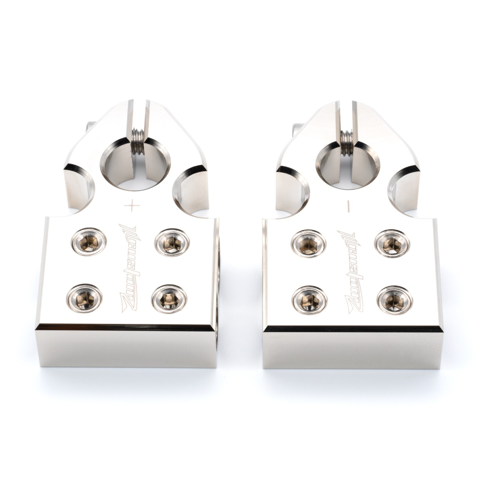 Pair ILL Customz Battery Terminals 0 Gauge 4 Input SAE Top Post Clamp