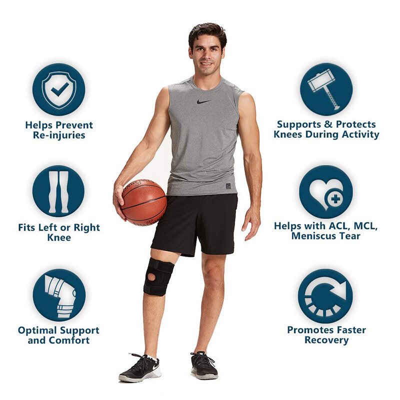 Knee Sleeve Strap Compression Brace Support Sport Joint Pain Arthritis Relief US
