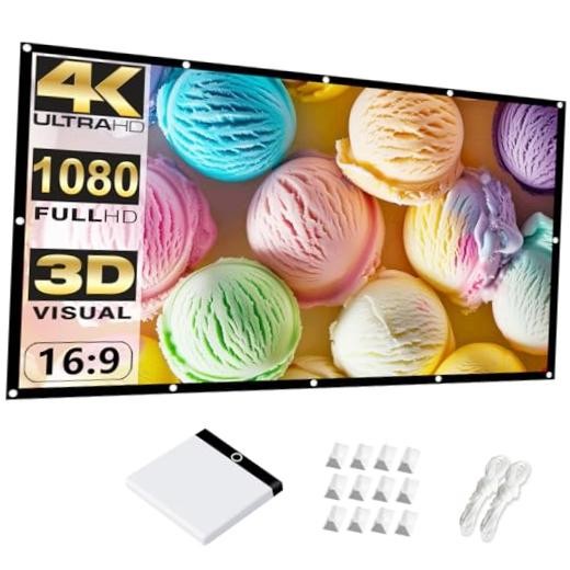 150 Inch Outdoor Projector Screen: Double-Sided Anti-Crease 4K HD 150 inch