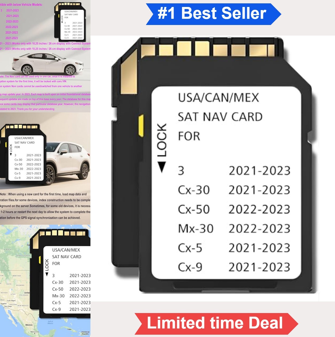 Navigation SD Card 32GB SDHC Class 10 Compatible with 2021-2023 Mazda 3 CX30 CX5