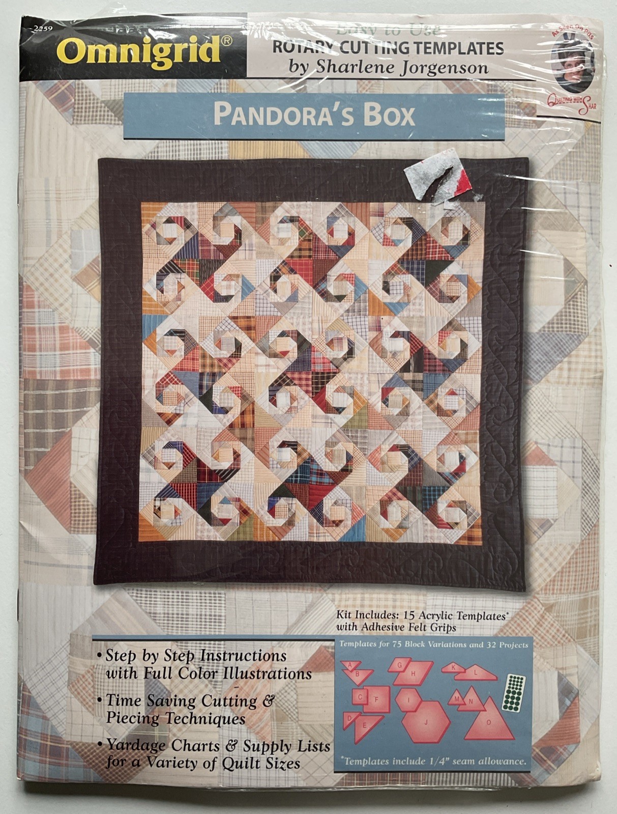 Omnigrid Rotary Cutting Templates - Pandora’s Box - 15 Templates