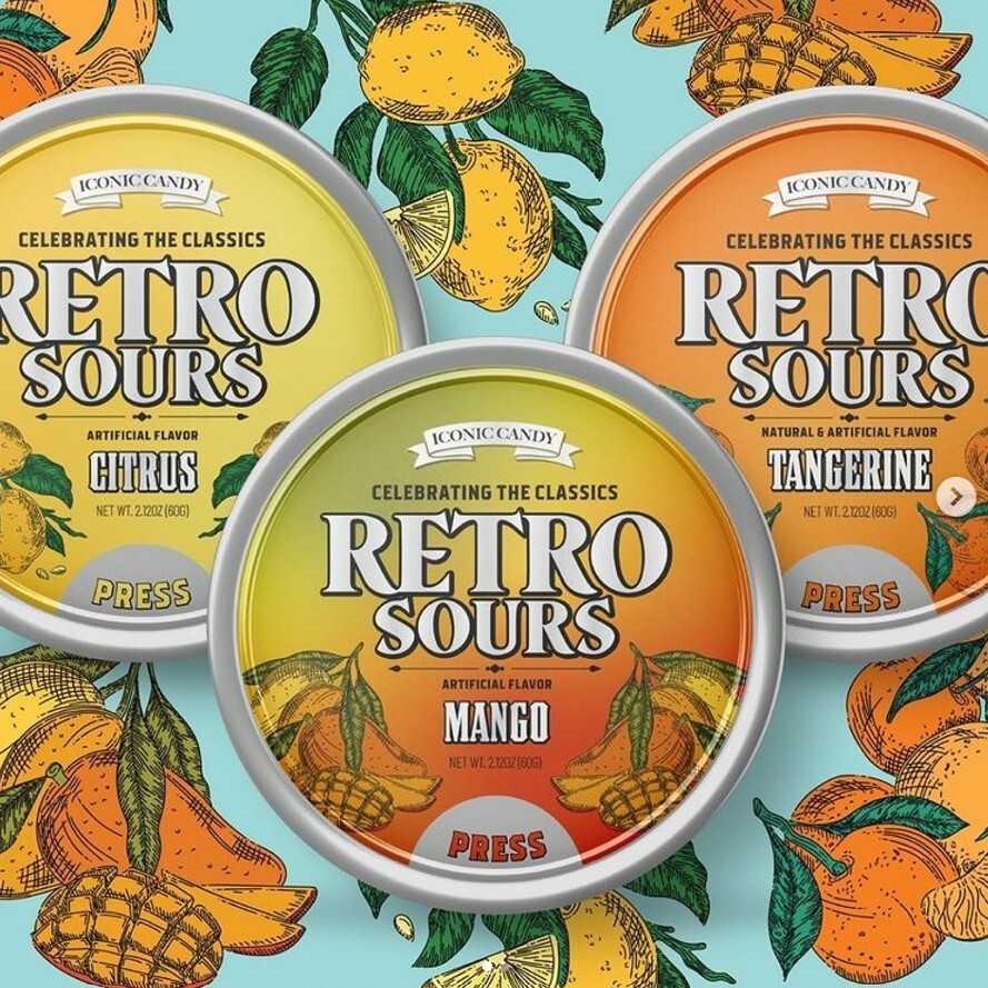 Iconic Candy Retro Sours Celebrating The Classics (Various Flavors)
