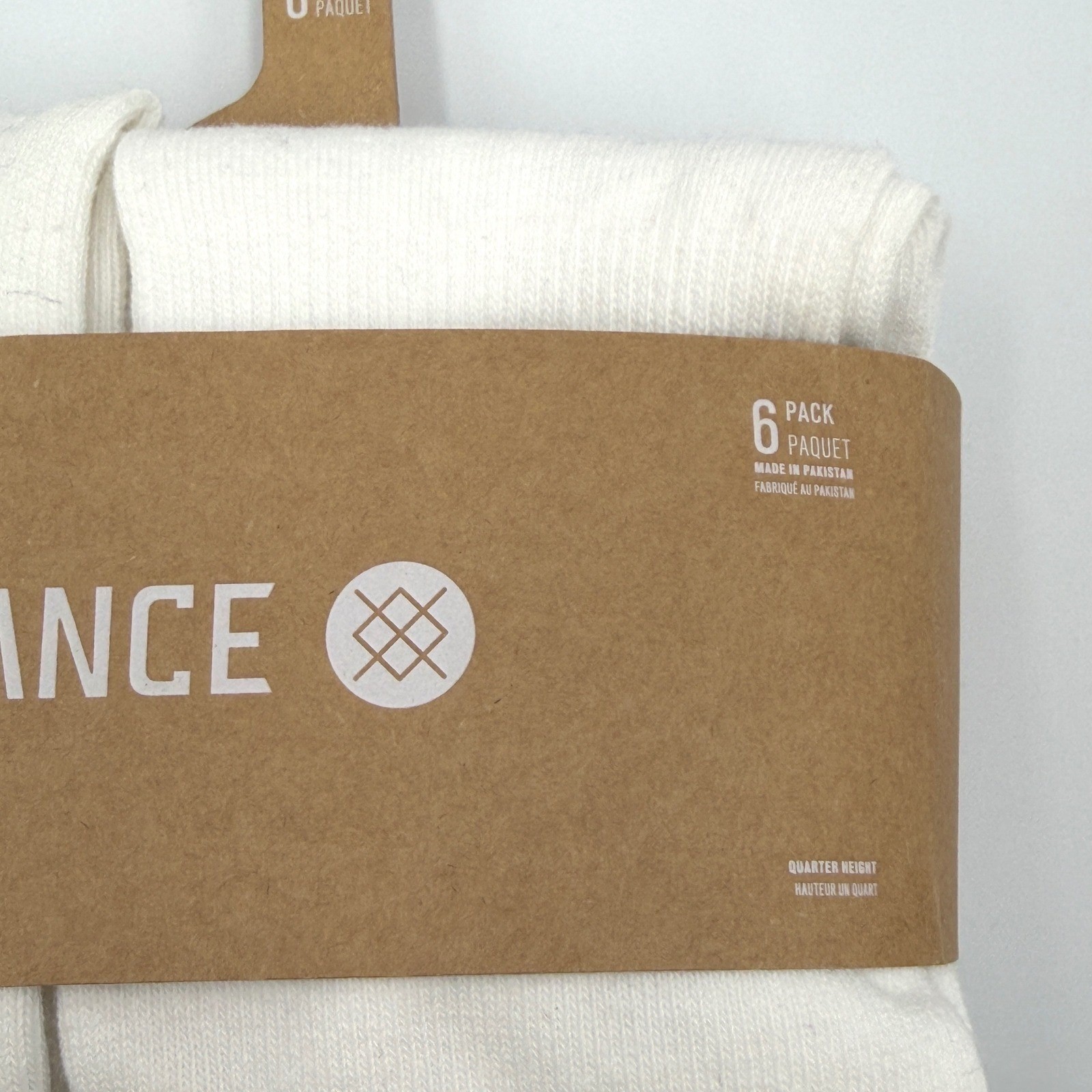 Stance Core Quarter Socks 6 Pack Mens L White Striped Ribbed Athletic *NEW**