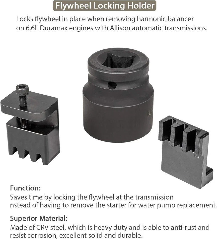 22100 Flywheel Locking Tool for 6.6L Duramax with 36mm 3/4'' Socket
