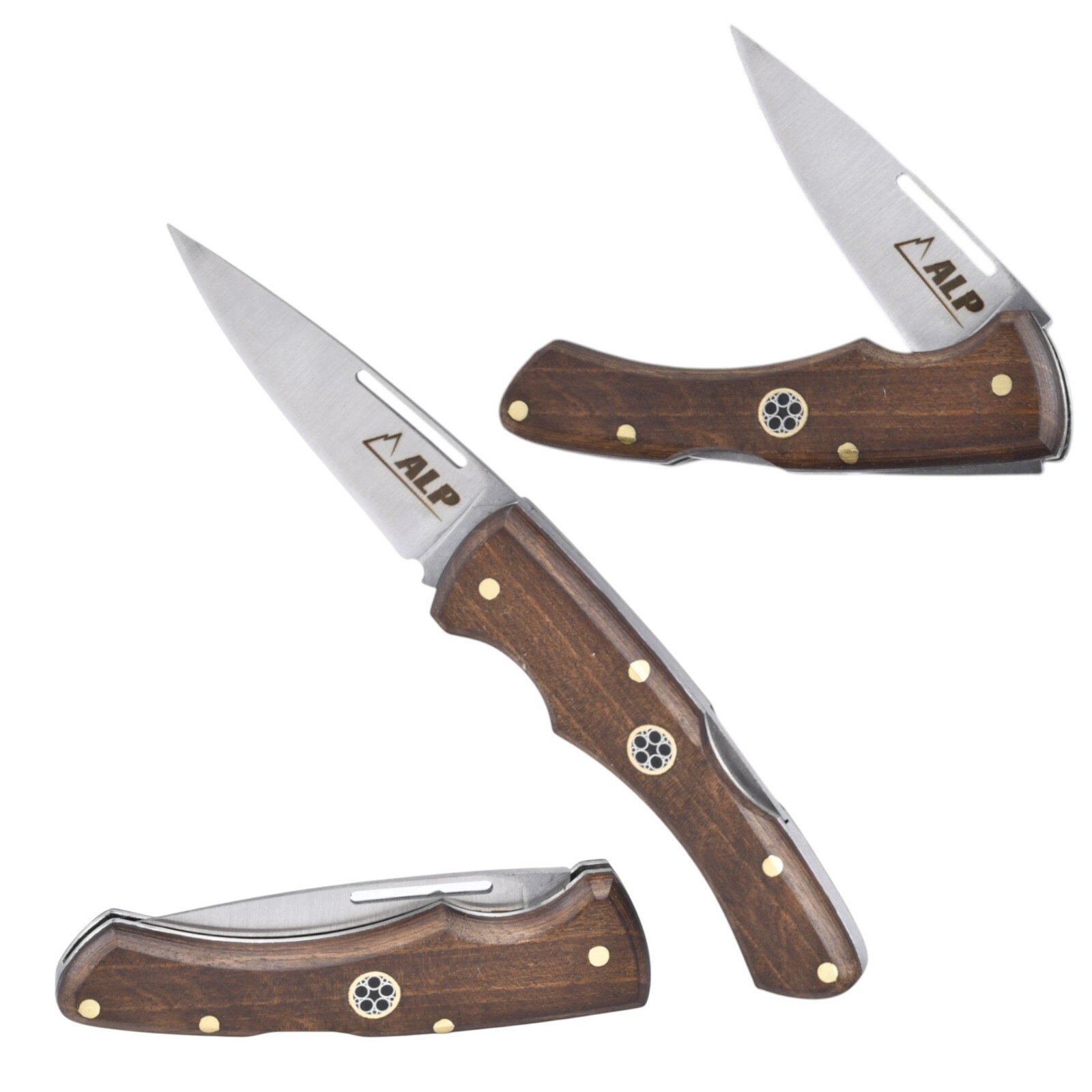 Heavy-Duty Cold Steel Folding Knife - Practical EDC & Outdoor Knives - Walnut