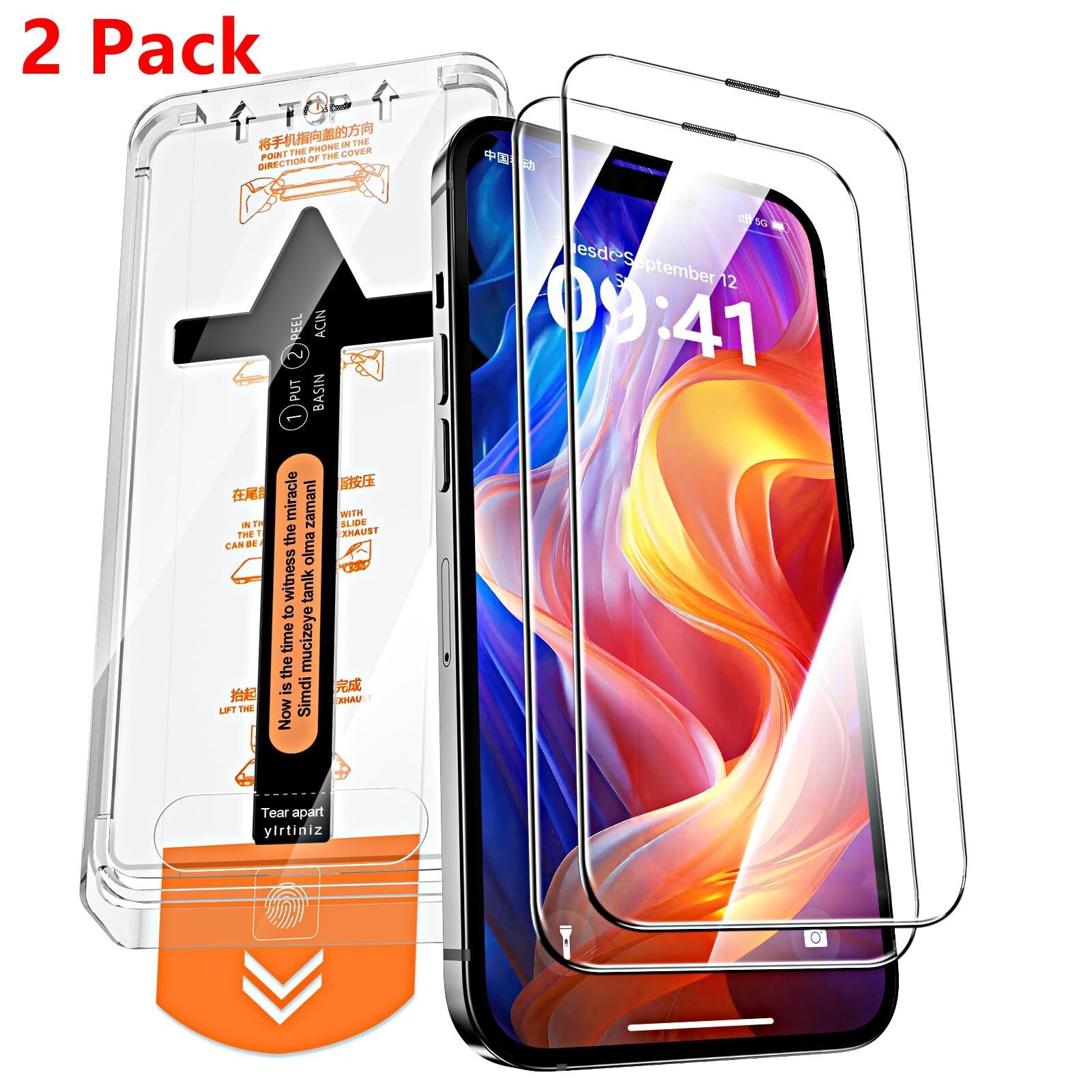 2-Pack HD Clear Auto Alignment Screen Protector For iPhone 17 16e 15 14 13 12 11