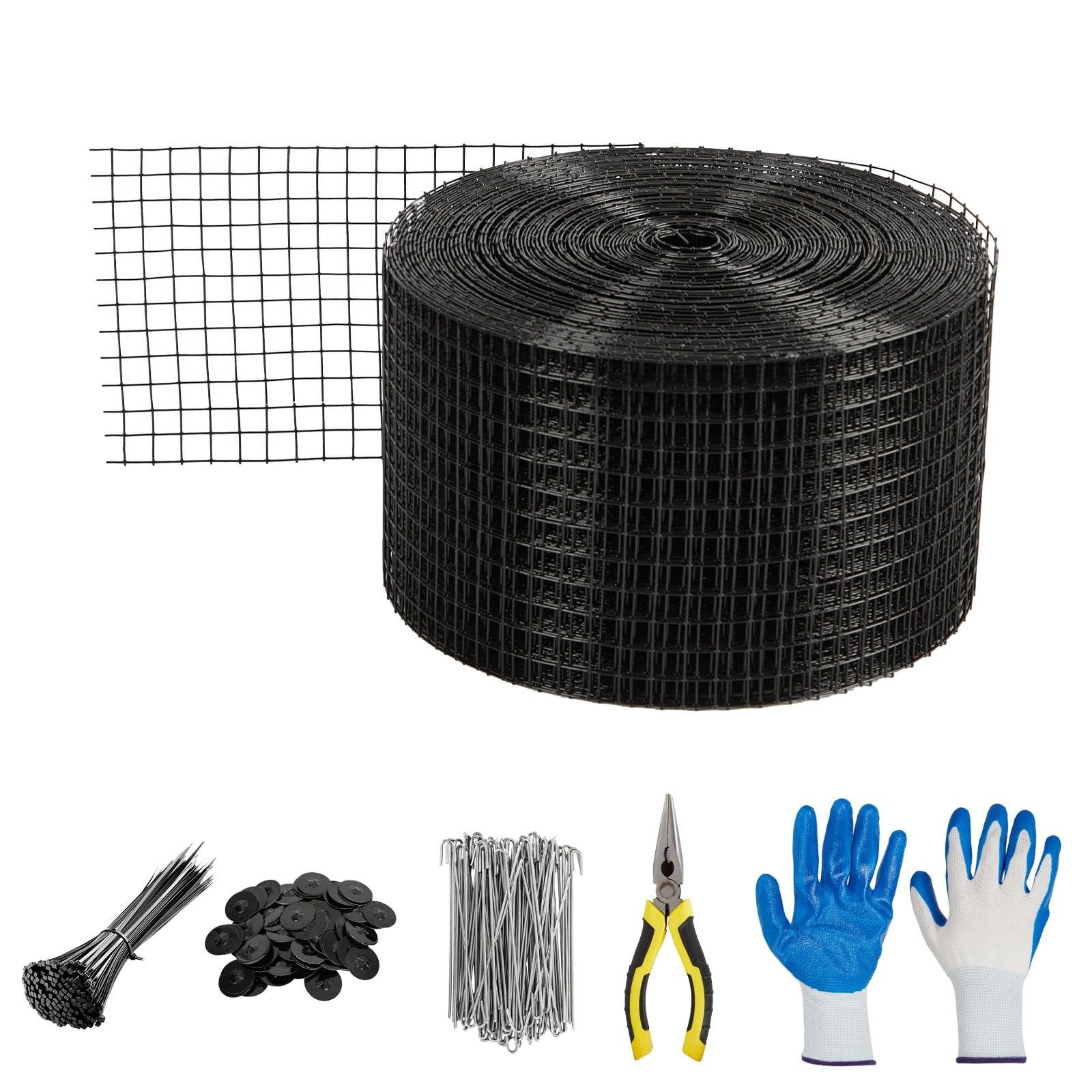Peakpursuit 6In X 100Ft 1/2-Inch Grid Solar Panel Guard Kit Pvc Coated Mesh 100