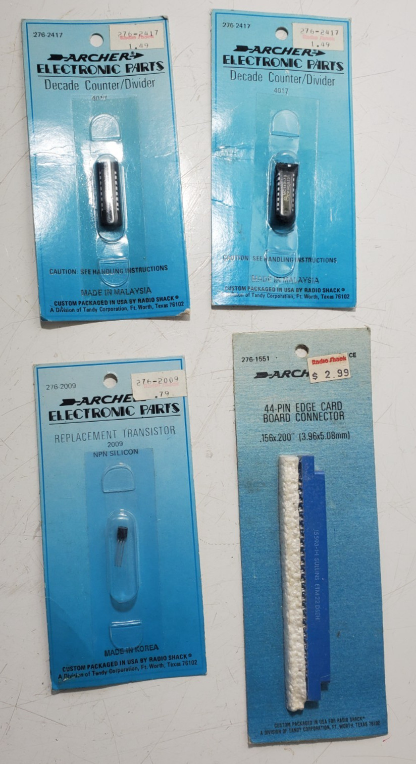 Lot of 4 Archer Electronics Parts 276-2417- 276-2009- 276-1551 NOS NIP