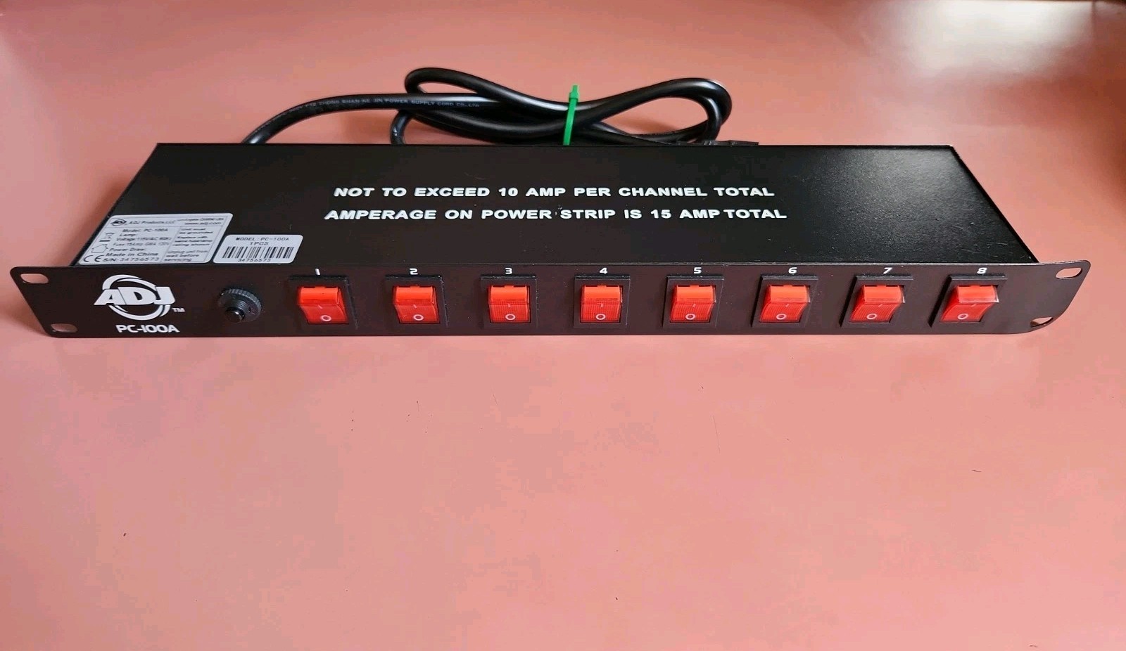 ADJ PC-100A 8-switch Rackmount Power Center American DJ