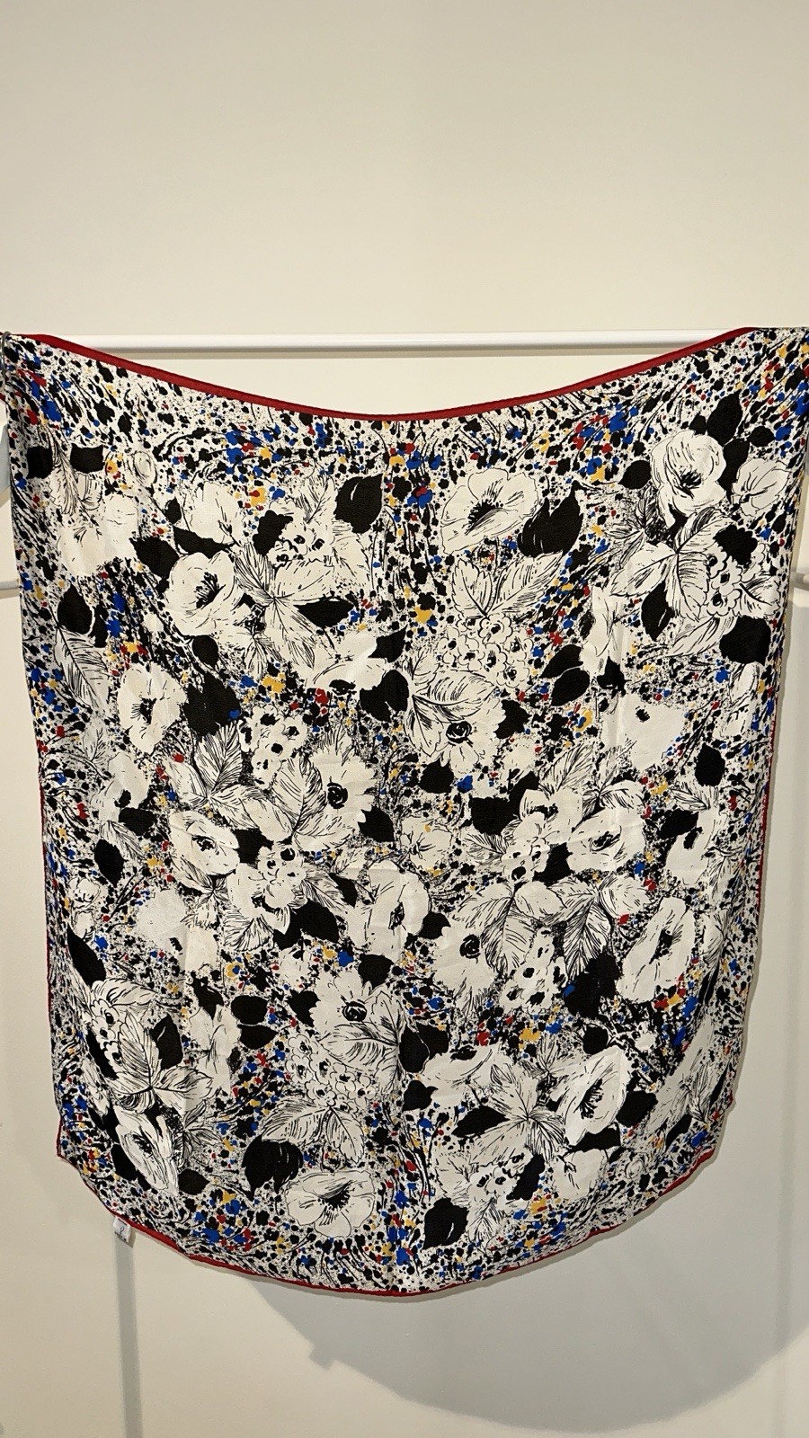 Vintage Oscar de la Renta Floral Silk Satin Scarf Belt Wrap Women
