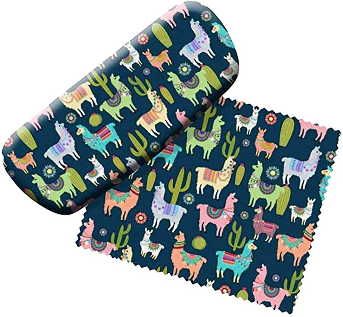 Spoontiques Padded Eyeglass Case with Matching Lens Cloth (Llamas)