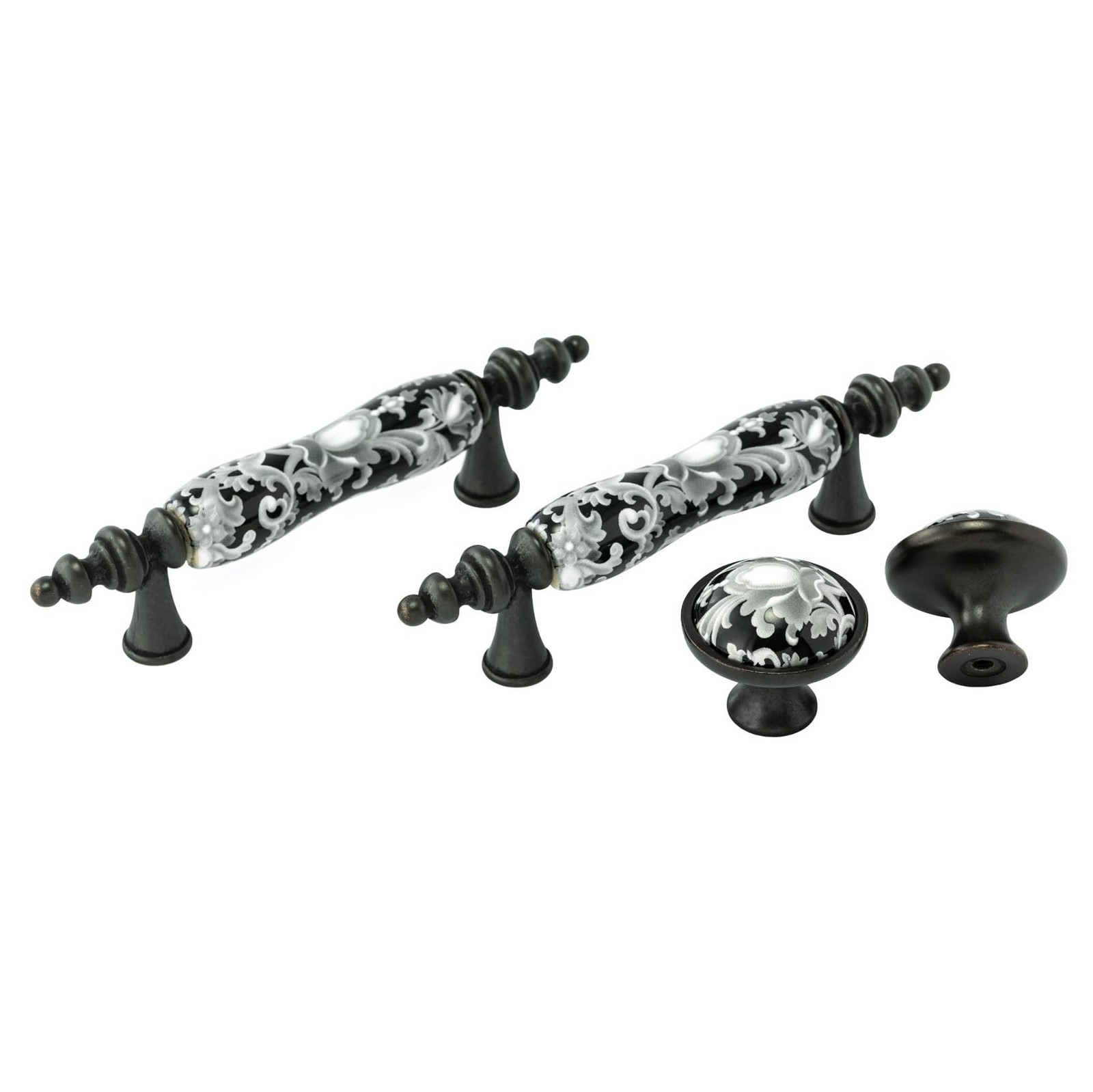 6 Pack Ceramic Drawer Pull Dresser Cabinet Pull Handle (6, 3" hole centers) |...