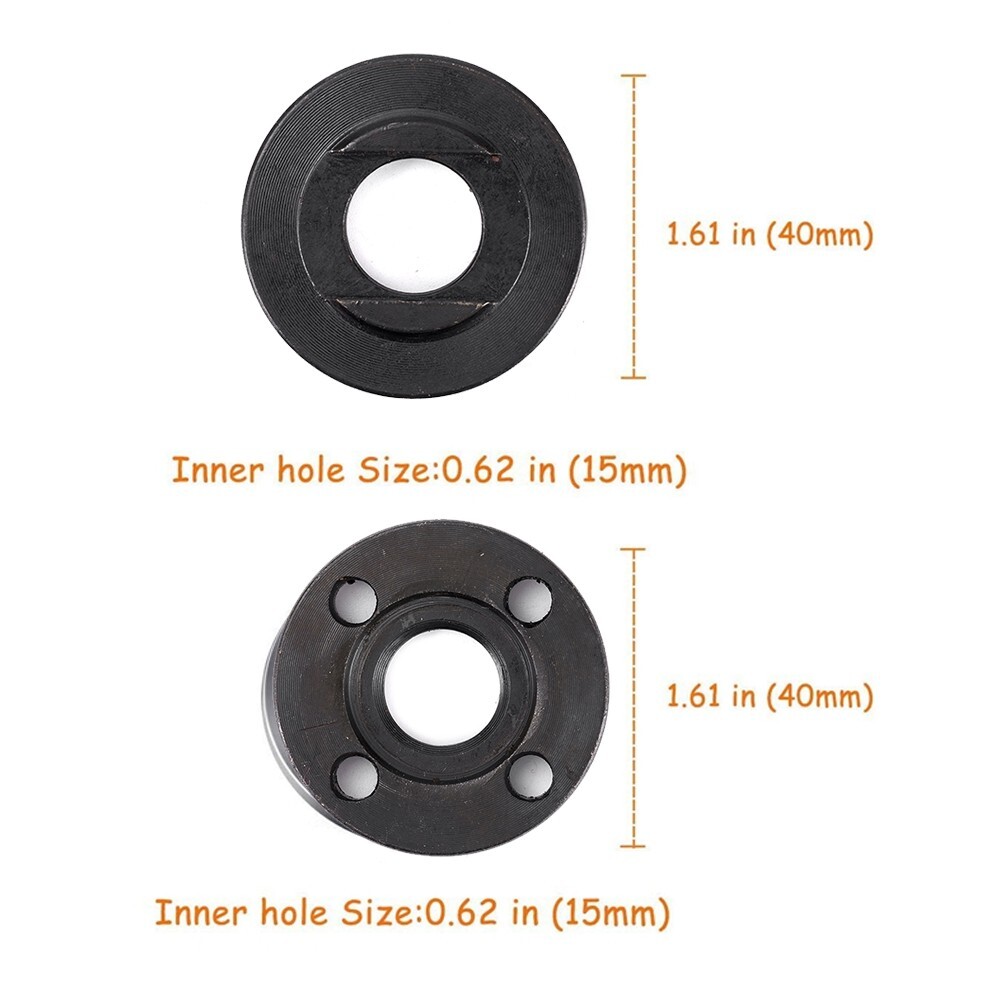 2pcs M16 Thread Replacement Angle Grinder Inner Outer Flange Nut Kit Tools