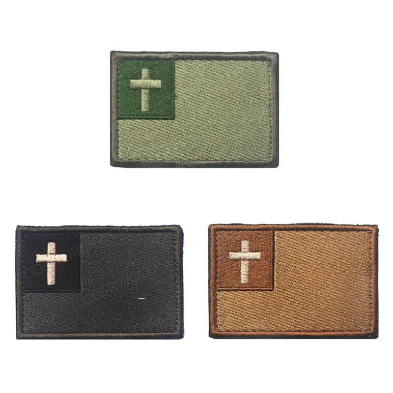 Christian Flag Tactical Morale Patch Hook & Loop FREE SHIPPING USA SELLER