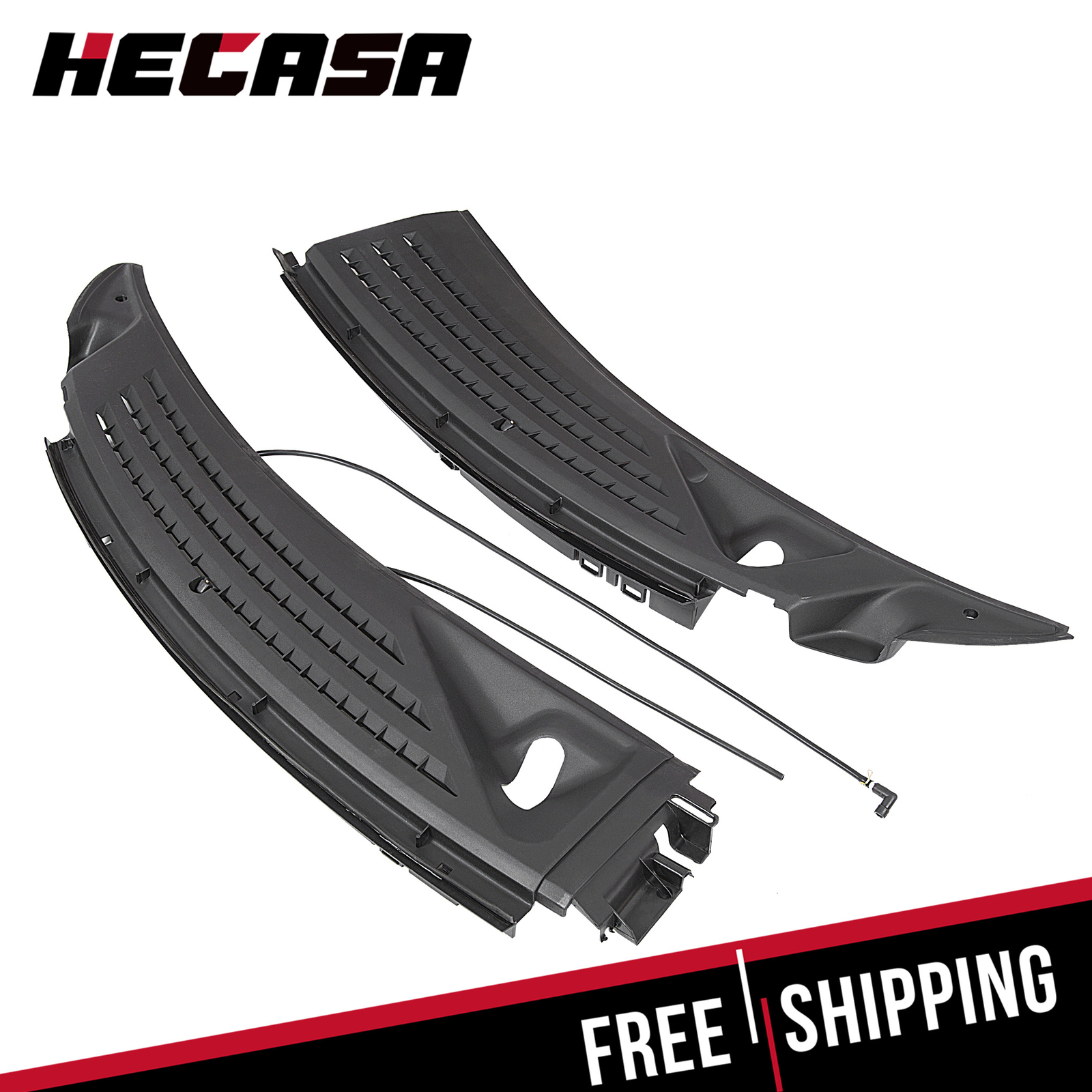 For 09-14 Ford F150 Windshield Wiper Cowl Panel Grille Set w/ Seals Left + Right