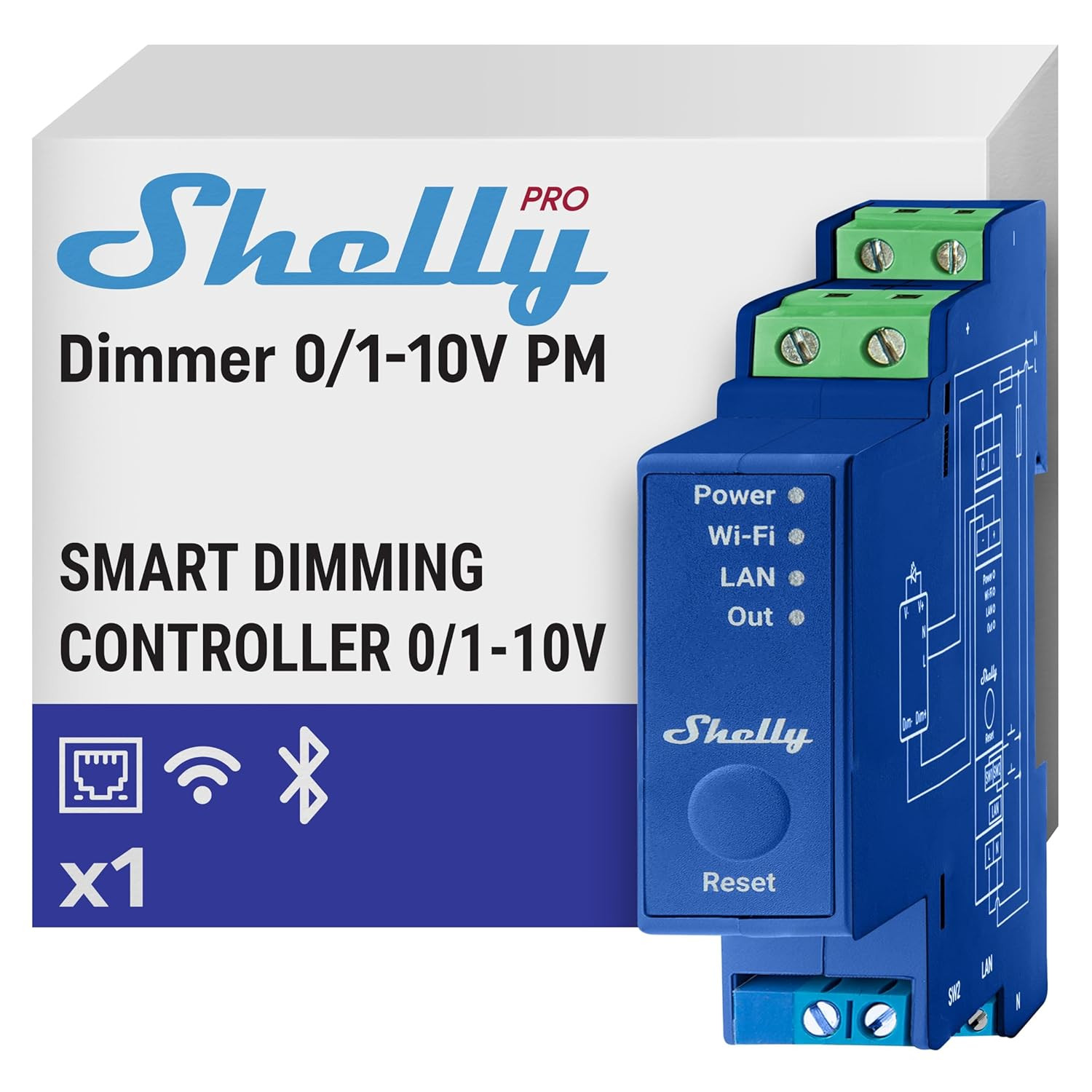 Smart Wi-Fi Dimmer 0/1-10V with Power Metering, Alexa & Google Home Compatible