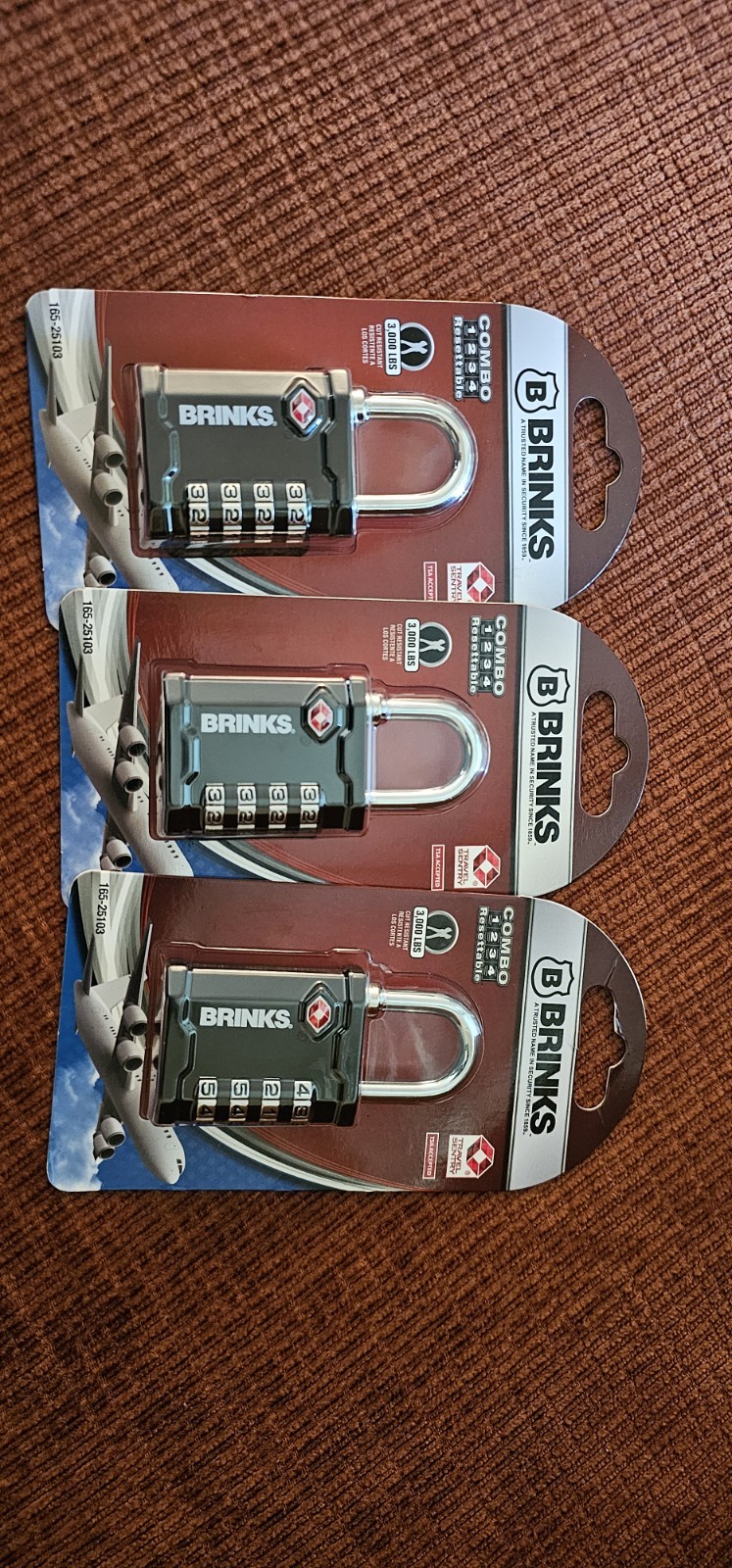 Brinks Travel Sentry Resettable TSA Combination Padlock Black/Silver
