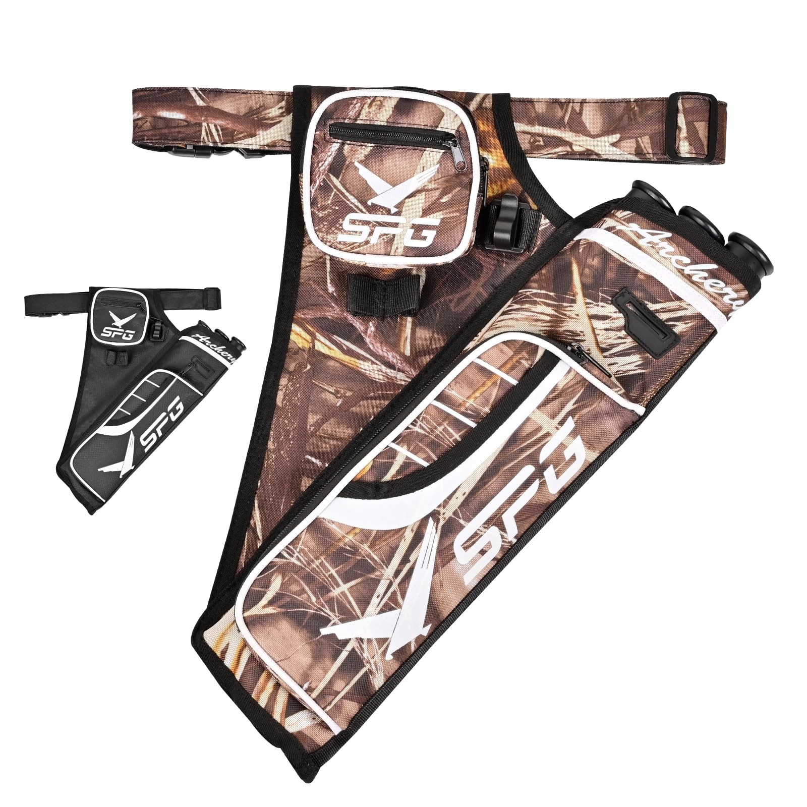 SPG Arrow Quiver Archery Hip Quiver, Durable Adjustable Waist Belt Three Arro...