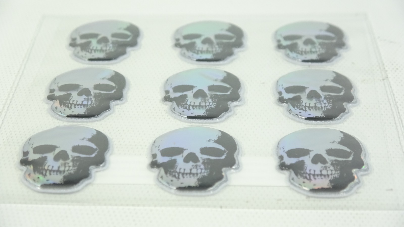 2 Sheets Halloween Silver Puffy Skeleton 18 Stickers
