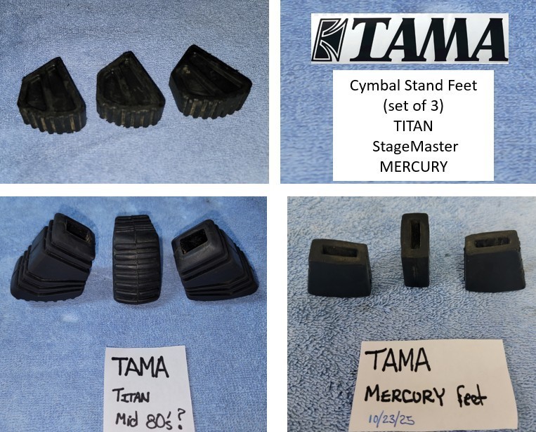 TAMA Vintage 1970s/80s Cymbal Stand RUBBER FEET (set of 3) FREE Shipping - MIJ -