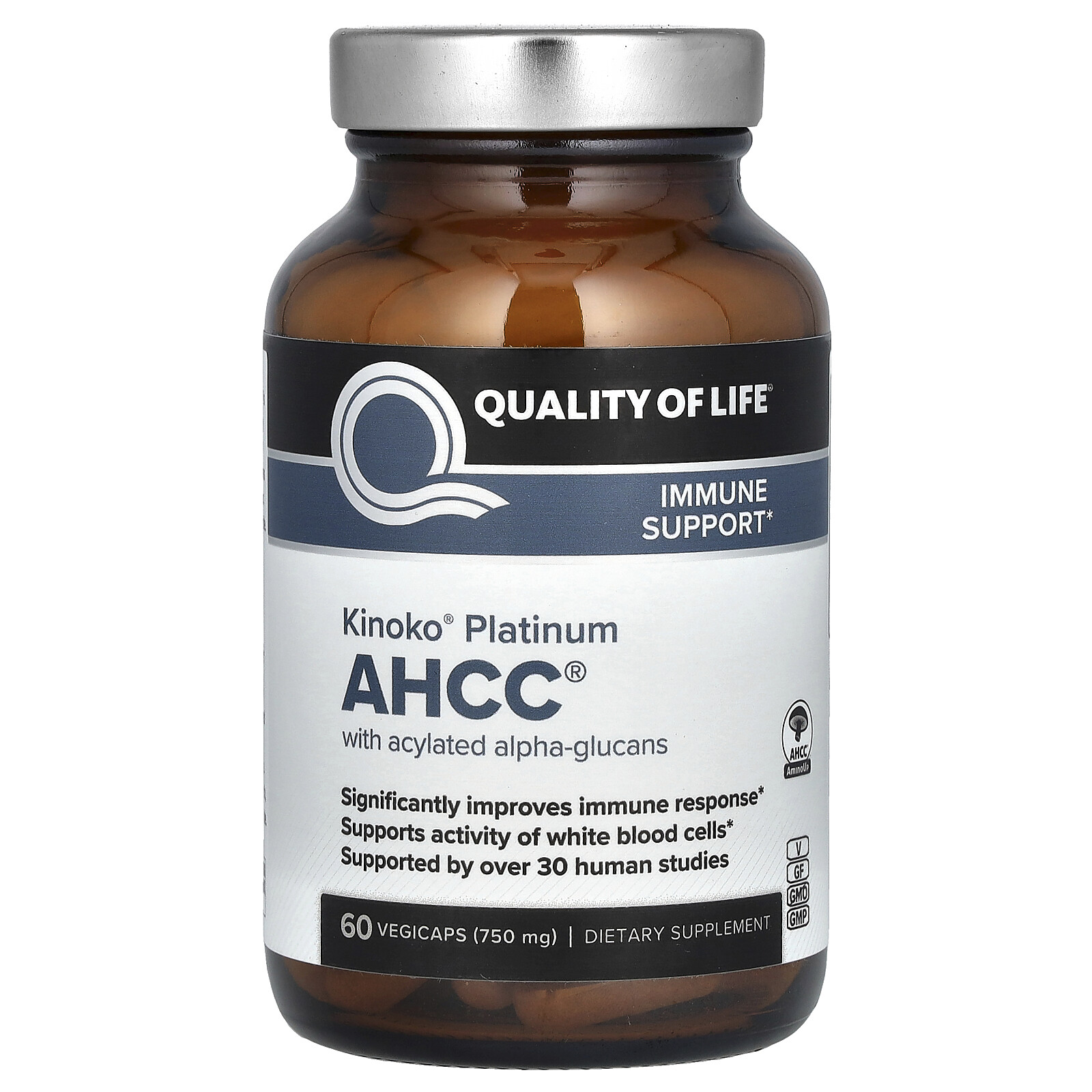 Kinoko Platinum AHCC, 60 Vegicaps