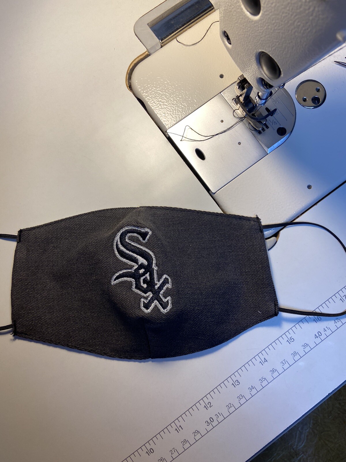 Chicago White Sox Gray Black Cotton Embroidered Face Mask with filter
