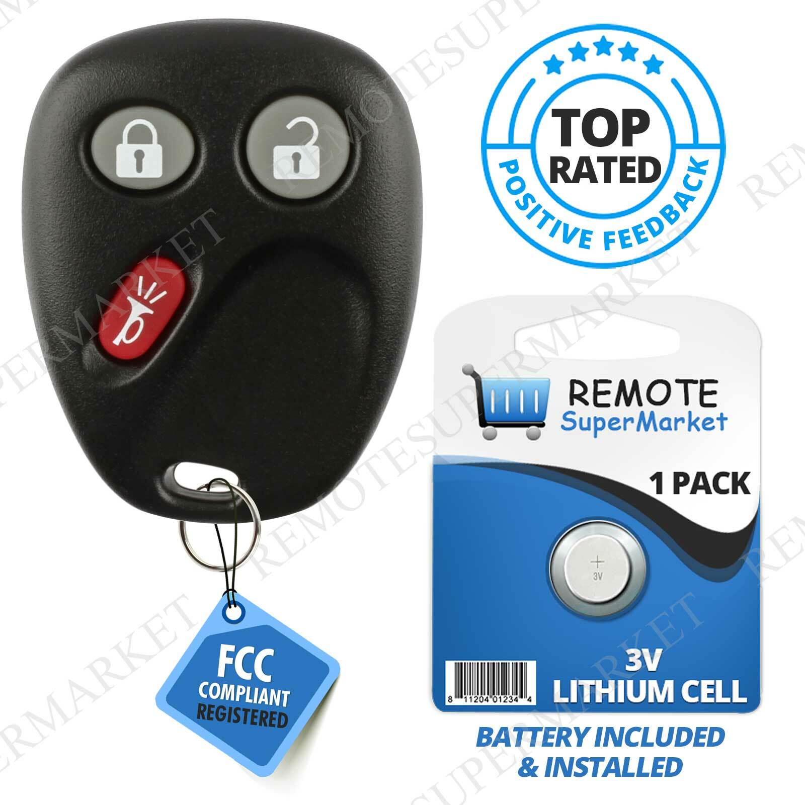 Replacement for 2003 2004 2005 2006 Chevy Avalanche Tahoe Remote Car Key Fob