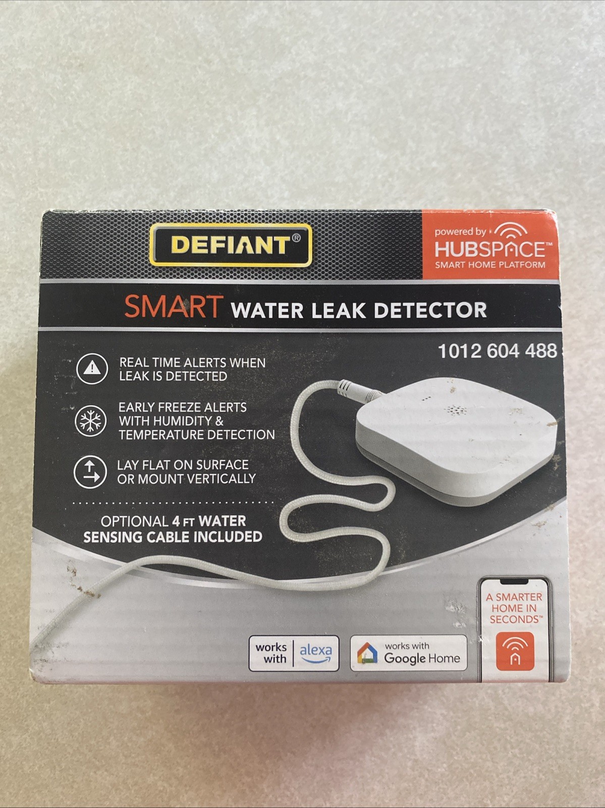 NEW DEFIANT Smart Water Leak Detector SWLZ20BWB Powered Hubspace