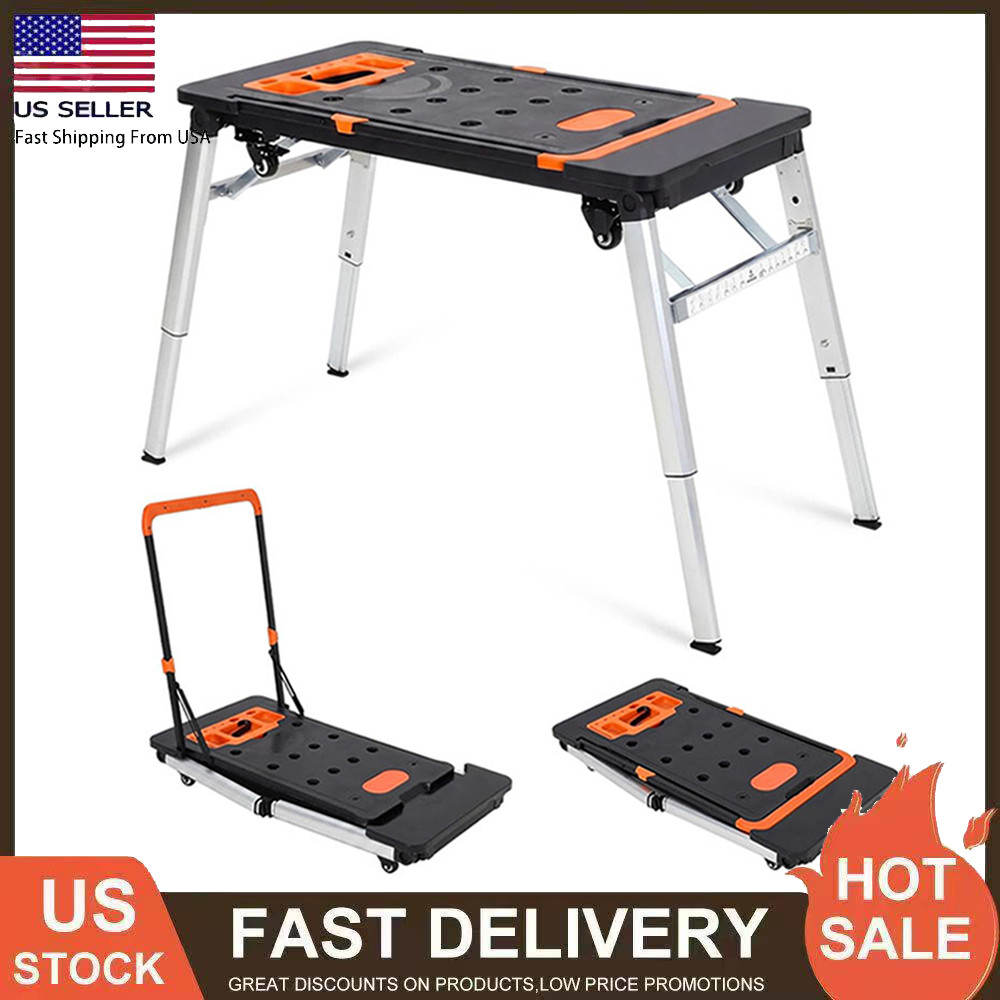 7-in-1 Multifunctional Folding Workbench & Portable Work Table Sawhorse Platform