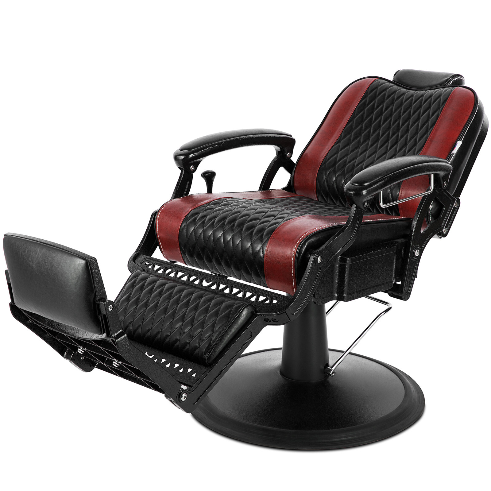 Black+Red Vintage Recline All Purpose Hydraulic Barber Chair Salon BeautyStyling
