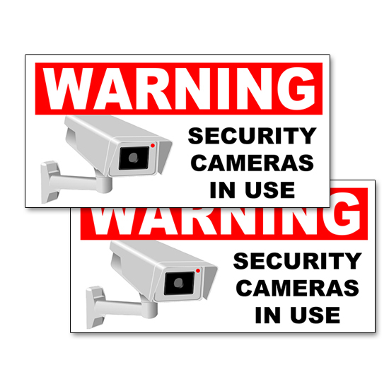 SECURITY CAMERA IN USE 5inch Multi-packs Warning Adhesive Decals Labels Stickers