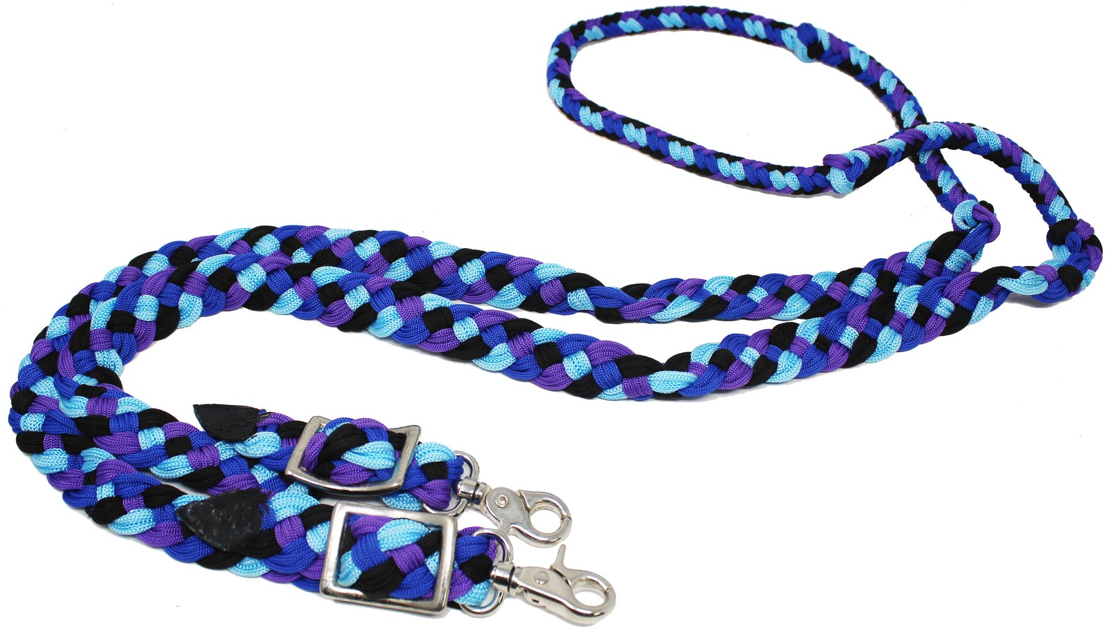 Horse Western 8' Long Nylon Braided 8 Ft. Knotted Barrel Roping Reins Tack