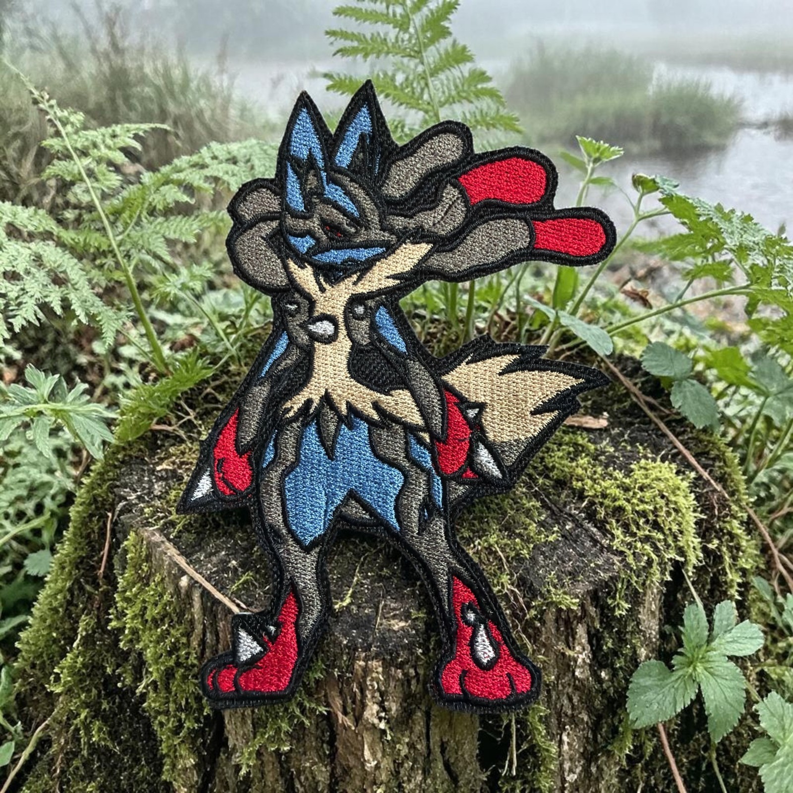 Lucario Mega Pokemon Embroidery Patch 5.01" X 3.57"