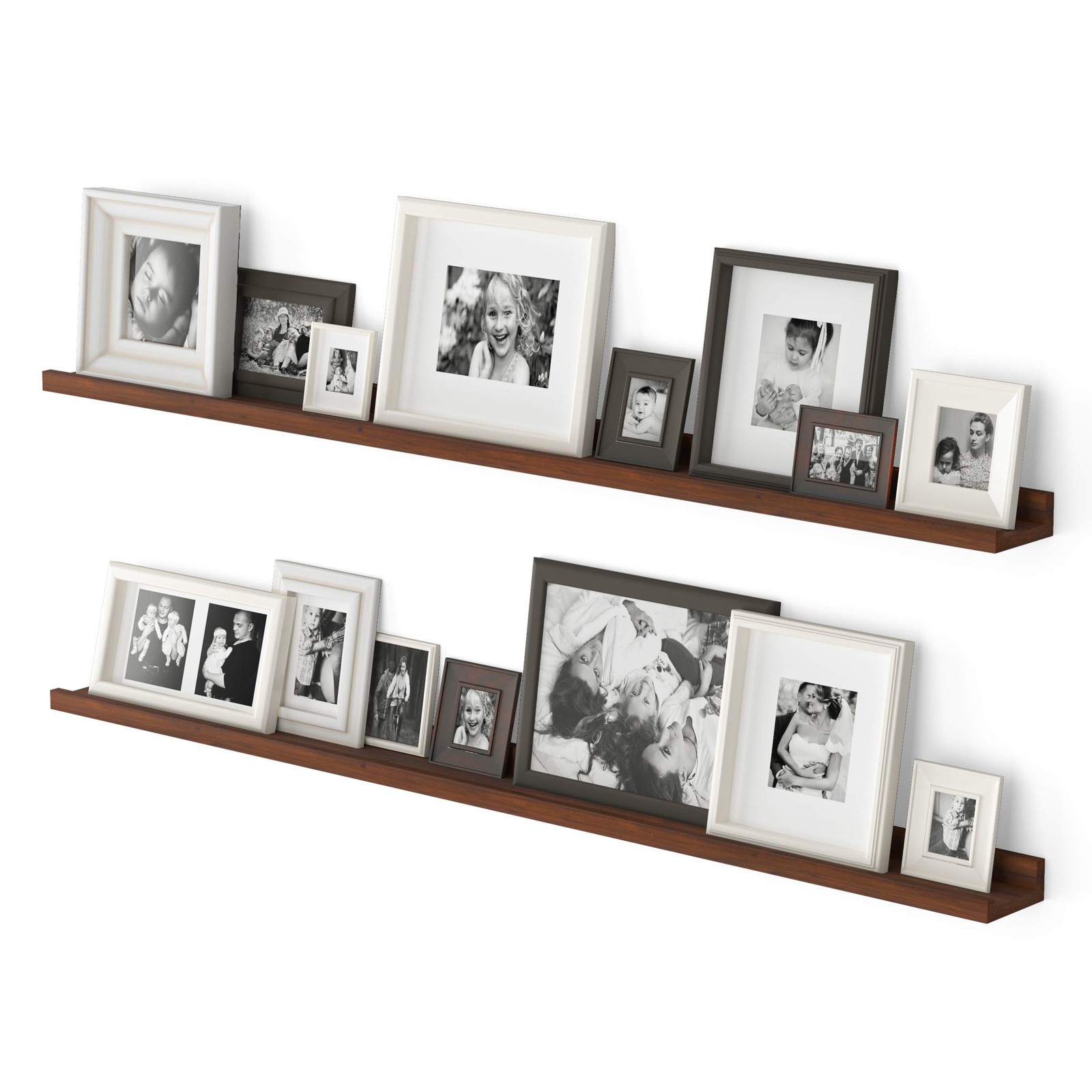 Denver 48" Long Floating Shelves for Wall, Narrow Picture Ledge Shelf Set of ...