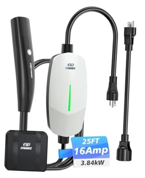Level 1&2 Charger for Tesla - 12A 16A Tesla NEMA 5-15 & 6-20 Plug White