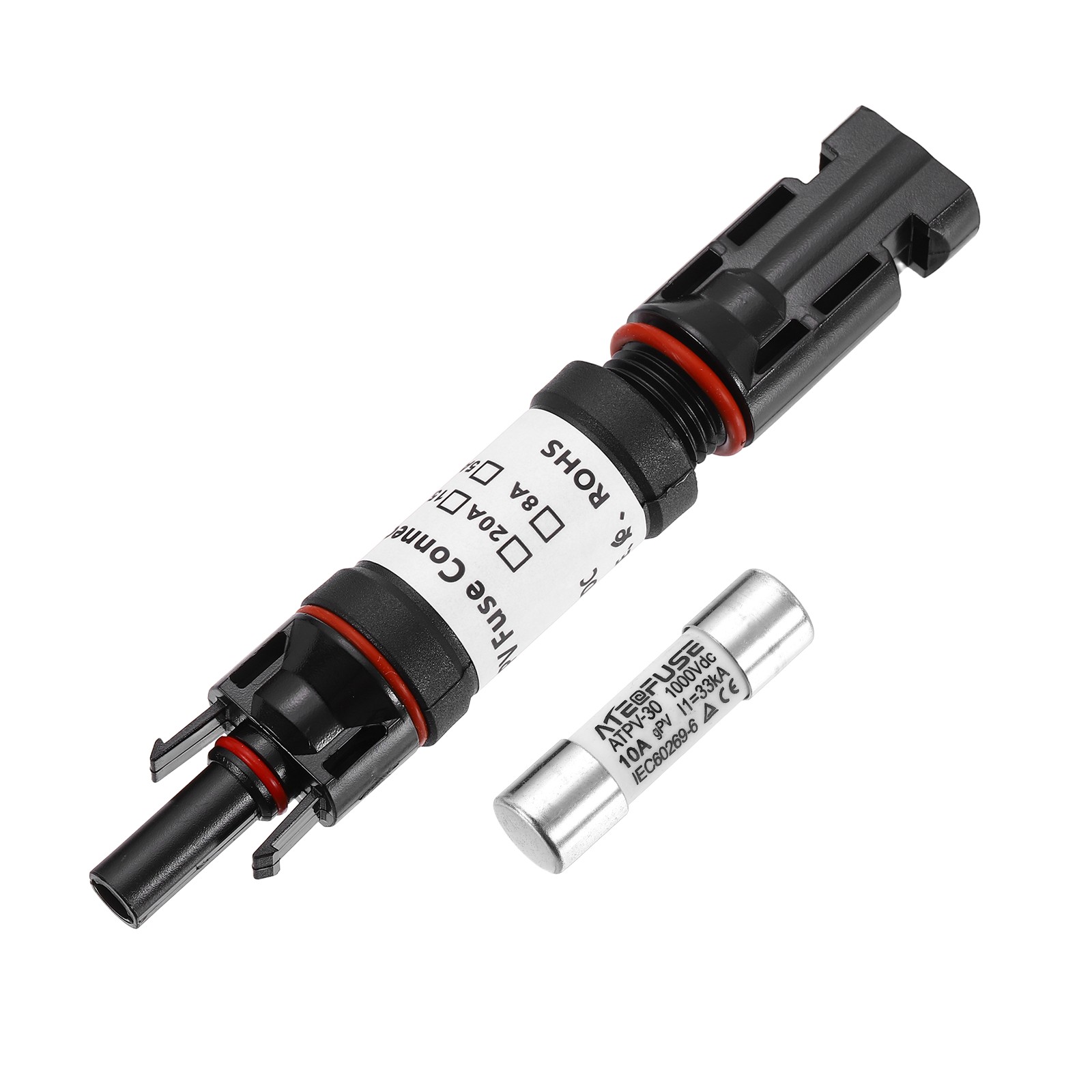 1Set 10A Solar Fuse Holder Inline with Fuse for Solar Photovoltaic System