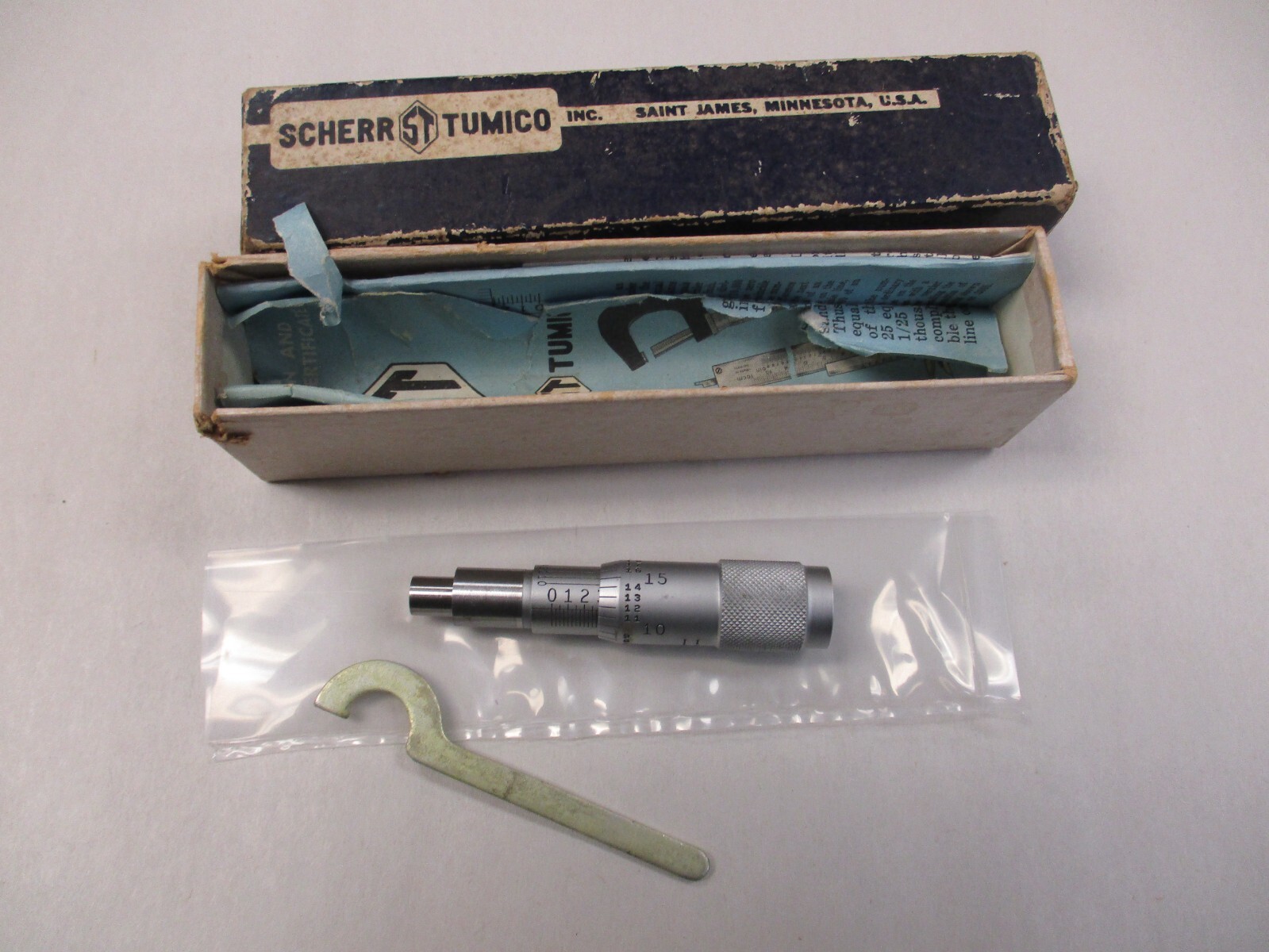 Machinist Precision Scherr Tumico Micrometer head 940V  1/2" Range NEW!