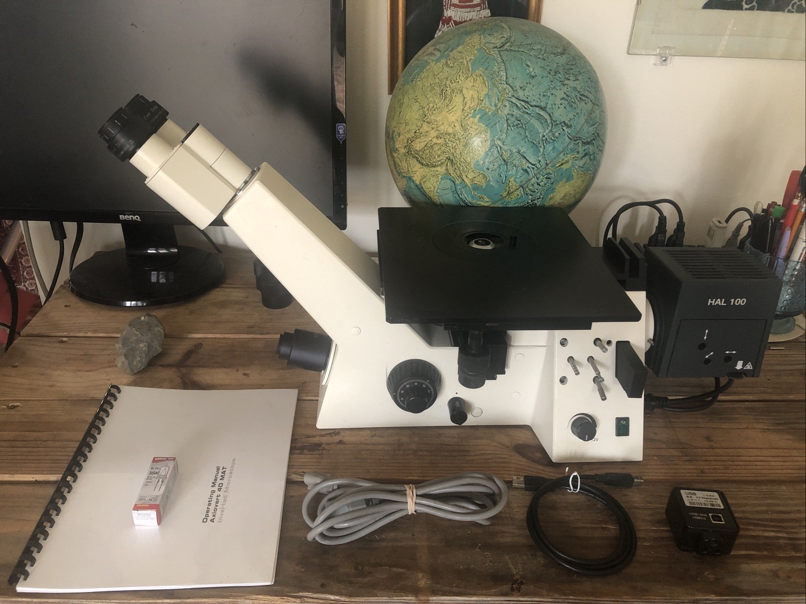 Zeiss Axiovert 40 MAT Inverted Metallurgical Microscope 5x/10x/20x/50x + Camera!