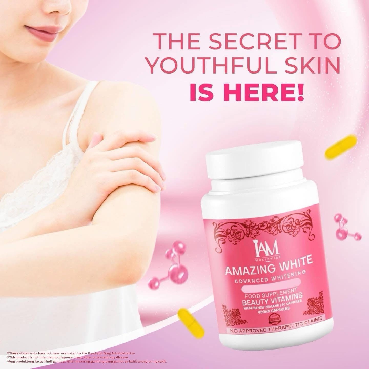 I AM Amazing White Advanced Whitening Glutathione Food Supplement